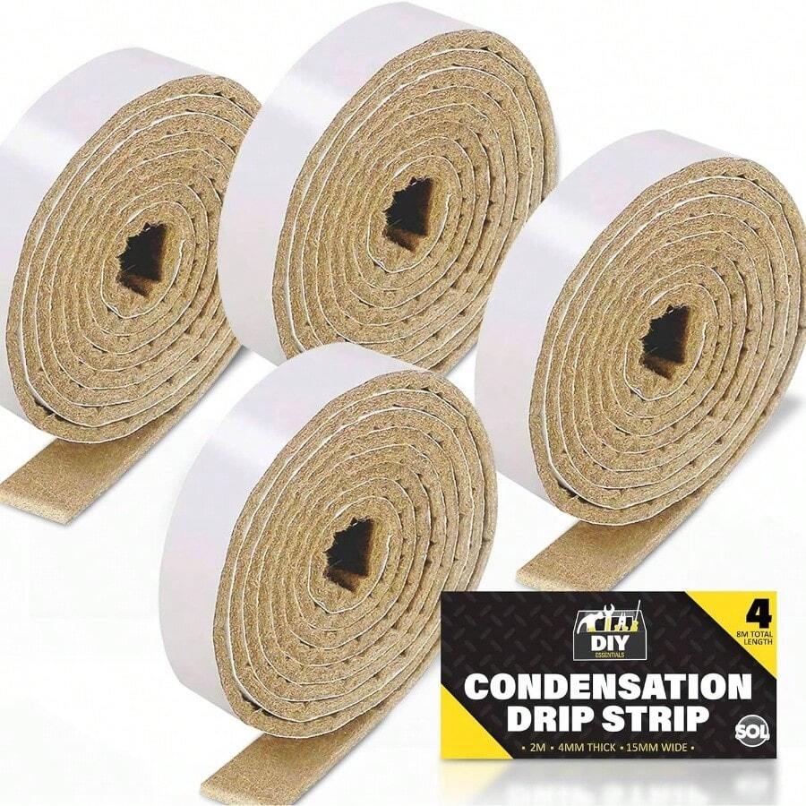 4pk Condensation Drip Strip - 2mx15mm Absorbent Tape Window Condensation Moisture Control - Drip Strips, Window Moisture Absorbers - Initial - View 1