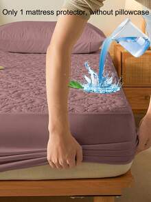 1pc Soft, Breathable And Comfortable Floral Pattern Mattress Protector, Solid Color Moisture-Wicking Mattress Cover, Mattress Pad, Mattress Protector, Slipcover For Bedroom, Bedding (Pillow Case Not Included) - Multicolor - View 4