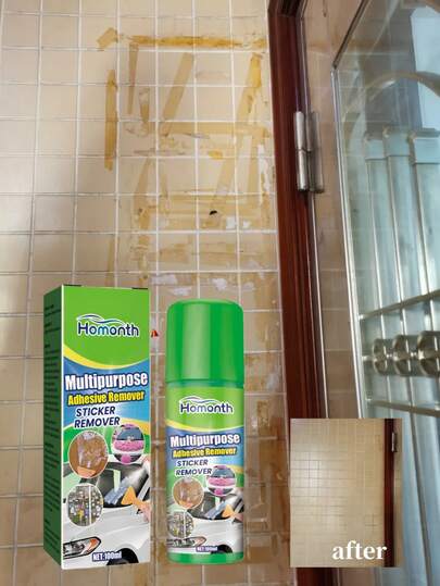 Homonth 1 Bottle (100ml) Adhesive Remover Is A Multi-Purpose Double-Sided Tape Remover. It Can Quickly Dissolve Adhesives, Making Removal Easier. Suitable For Removing Adhesives From Various Materials Such As Car Decals, Glass, Painted Surfaces, Marble Surfaces, And More.