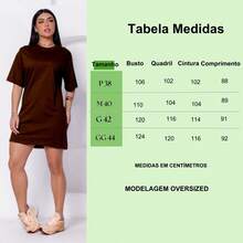 Round Neck Cotton Dress - Rust Brown - View 4