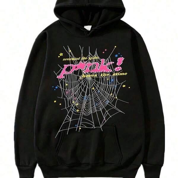 Spider Print Zipper Hoodie, Casual Long Sleeve Hoodie Coat Y2K Spider Print Hoodie, Long Sleeve, Loose Style, Material, Zipper Design, Gothic Harajuku Style, Autumn And Winter Fashion, Let Comfortable Soft Cotton Top