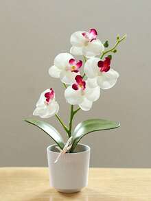 1pc Artificial Butterfly Orchid Potted Plant Simulation Flower Decoration, Valentine Day, Gift