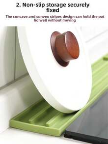 1pc Narrow Gap Pot Lid Storage Mat Kitchen Countertop Stove Pot Scraper Cutting Board Multi-Functional Storage Rack Mat Non-Slip Drain Mat