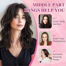 Tóc mái kiểu Pháp thanh lịch, dễ thương, kẹp vào, làm từ tóc thật Remy, có lớp ren tự nhiên, kiểu tóc mái ngang vai, thích hợp sử dụng hàng ngày cho Halloween và Giáng sinh. - Nhiều màu - Xem 6