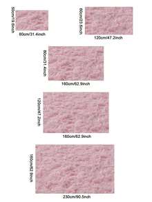 1 块毛绒地毯，防滑地毯，适用于家庭、客厅、卧室 - 粉色 - 查看 3