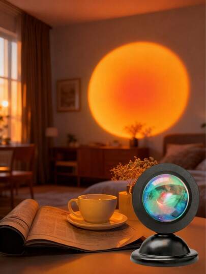 1pc 16-Color Sunset Projection Lamp With Remote Control And USB Power - 4 Mode Settings, Suitable For Photography, Selfie, Party, Home Decor - Excellent Gift For Women, Girls, Wedding, Halloween, Christmas