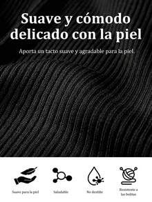 Nueva camiseta de canalé de manga larga para mujer, suéter de cuello alto, parte inferior de manga larga, ropa de mujer de otoño - Negro - Ver 5