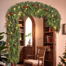 9ft Premium Artificial Cedar Wreath - Ideal For Christmas And Holiday Decor, Great For Fireplace, Staircase And Front Door Decoration