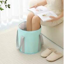 1个可折叠足浴盆，便携式旅行足浴盆，露营洗脚袋，家用足浴盆，旅行保温足浴袋，足浴桶