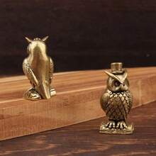 1/2PCs Owl Brass Ornament Handmade Boho Decor Creative Figurine Small Desk Decorations Unique Gift For Home Luxury Decor Home Decor