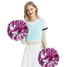 2pcs Clapping Flowers With Handles, Vibrant Gold And Pink Colors, Ergonomic Design With Sturdy Handles, Suitable For Sports, Dance, Cheerleading, Gymnastics, Parades And Rallies, Lightweight And Durable For Indoor And Outdoor Use, Essential For Events And Celebrations - Multicolor - View 4