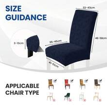YSTYLE Chair Covers With Backrest 2/4/6 Pieces, Stretch Chair Covers, Living Room Kitchen Chair Covers, Universal Cat Scratch-Resistant Chair Cover, Modern Stain-Resistant Chair Cover - Navy Blue - View 7