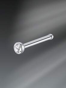 CIZME 1pc/Set 20G Titanium Steel G23 Nose Rings For Women Men,Silver Clear Diamond CZ L Shaped Nose Studs Top 1.5mm 2mm 2.5mm 3mm CZ Nose Piercing Jewelry Nose Ring Studs Jewelry - Silver - View 12