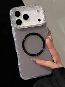 奢华水钻磁吸手机壳，兼容 17 Pro Max、17、16、15、14、13 Pro Max、16、15、14 Plus，支持无线充电，保护手机后盖 - 黑色 - 查看 3