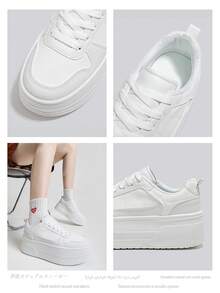 Alan Vincent【免费退换货】【厚底增高系列】新款女士休闲鞋，女士厚底鞋，白色鞋，舒适运动鞋，增高6厘米，派对鞋，适合娇小女性，运动时尚休闲风格
