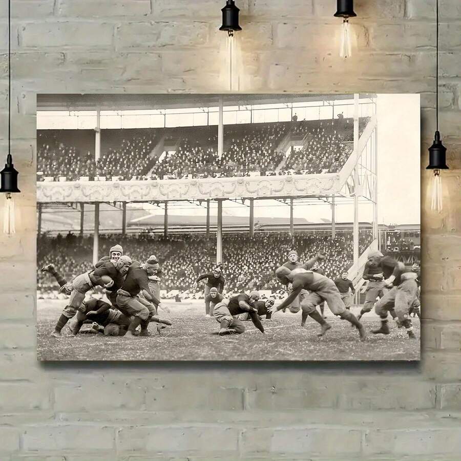 Arte de lienzo del partido de fútbol de la Marina de 1916 - Cartel deportivo sin marco, decoración de pared suave e impermeable para el hogar y la oficina, 12x18 pulgadas - Multicolor - Ver 1