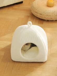 1 件套猫床小猫床，可洗猫床，适合室内猫，超柔软毛绒人造毛皮宠物床，适合小狗和小猫，带防滑底部