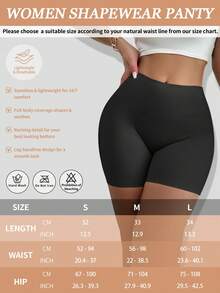 Women's Seamless Shaping Briefs, Dress Lining Shapewear Shorts, Tummy Control Butt Lifting Panties - Black - View 6