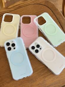 Ốp lưng điện thoại sạc không dây từ tính thời trang & dễ thương họa tiết mực loang, tương thích với iPhone 17 Pro Max, 17 Pro, 17, 16 Pro Max, 16 Pro, 16, 16, 15 Pro Max, 15 Pro Max, 15 Pro, 15 Pro Max, 14 Pro Max, 13, 12 Pro Max, 11. Ốp lưng chống sốc màu thạch bóng bẩy sang trọng dễ thương. - Hồng - Xem 5