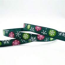 5yards 10mm Christmas Ribbon Printed Christmas Polyester Ribbon For Handmade Design Christmas Decoration Gift Packing