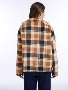 Women's Solid Color Faux Fur Collar Long Sleeve Short Jacket, Autumn/Winter