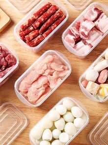 Awaoko 6个700毫升/24盎司厨房食品储物盒，带盖冰箱食品储物盒，可重复使用，适用于肉类、水果和蔬菜，可用作午餐盒、便当盒、外卖盒等。厨房用品，厨房配件，厨房工具