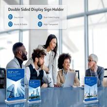 6 chiếc giá đỡ biển hiệu bằng acrylic 4"X6" (khoảng 10 X 15 cm) - Giá đỡ trưng bày thực đơn hình chữ T trong suốt để bàn - Giá đỡ ảnh/tờ rơi hai mặt cho văn phòng, cửa hàng, nhà hàng, khách sạn - trong suốt - Xem 10