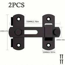 1Pc Stainless Steel Barn Door Lock Set - 180° Flip Sliding Latch For Garage, Bathroom, Pet Doors & Windows, Locks