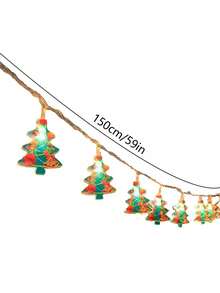 1 Set Christmas String Lights/Suction Cup Lights, Hanging Snowman Santa Claus Christmas Tree Decorative Lights, Window Display Decor, Holiday Celebration, Camping Atmosphere Lighting