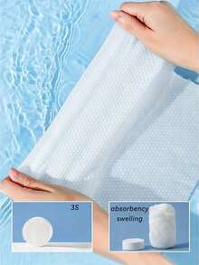 100-Piece Disposable Compressed Facial Towel, Thick And Soft Gentle Cleansing Towel Home Bathroom Decoration Back To School Beauty Salon Home Bathroom Hotel Disposable Facial Compressed Towel, 20cmx22.5cm Soft Towel, Disposable Compressed Towel For Outdoor Travel, Camping Wipes And Toilet Paper - No Pattern - View 4