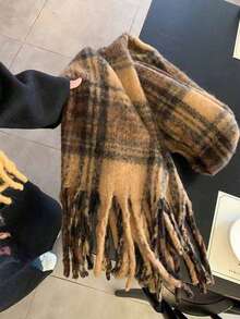 1 件优雅男士针织流苏围巾 - 舒适、防风、保暖，适合秋冬季 | 男女皆宜的理想节日礼物，冬季