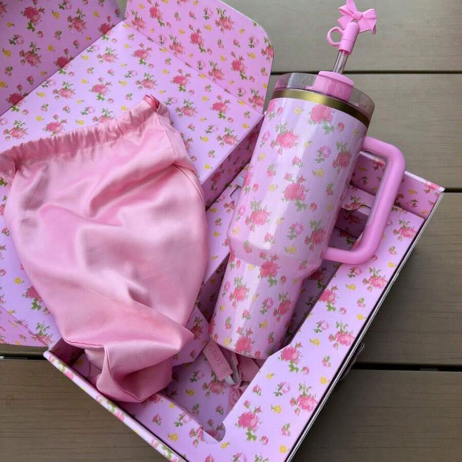 L.O.V.E.Shack Tumbler Water Bottle, Leak-Proof Travel Mug, Suitable For Coffee, Cold Drinks And Daily Use - Hoàng hôn hồng - Xem 1