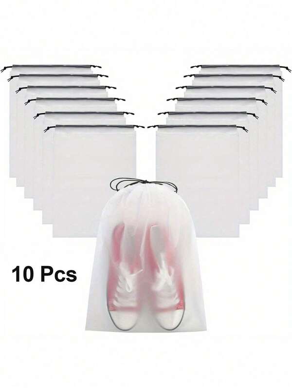 Drawstring Bags, Shoe Storage Bags, Wholesale Transparent Frosted Plastic Household Underwear, Travel Shoes, Storage Clothes, Clothing, Packaging Bags, Storage Bags, Cosmetic Bags, Lipstick, Cosmetic Storage Bags, Portable Multi-Purpose Storage Bags, Ideal Shopping Bags For Men, Women, Couples And Daily Use