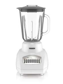 Licuadora Taurus Valencia ,7 Velocidades ( 4 velocidades y 3 pulsos ) vaso de vidrio con capacidad de 1.25 Litros , potencia de 450 watts, color blanca - Tipo de Enchufe A USA (110-127V) - Ver 1