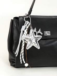 1PC Yogodlns Y2k Leather Rope Keychain,Star Cute Starfish Bag Pendant , Starfish Pendant Fashion High-End Fashion Design Five-Pointed Star Braided Rope Bag Pendant,Car Keychain,Key Lanyard,Key Holder,Keychain Accessories,Keyring,Couple Keychain,Gifts For Women,Valentine's Day Gifts,Birthday Gift,Friend Gift,Holiday Gifts,Event Souvenirs,Party Gifts.