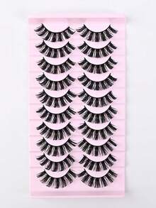 10 对自然假睫毛，透明带，纤细蓬松柔软仿貂皮睫毛，可延长睫毛 - 尖尾漫畫款 - 查看 10