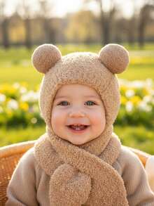 2 件套儿童针织帽和围巾套装，温暖的冬季配饰，舒适的针织帽和围巾组合，时尚的冬季服装，可爱多彩的冬季套装，必备儿童保暖帽和围巾套装