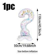 1/5 件性别揭秘气球套装，包含站立问号气球、18 英寸蓝色和粉色圆形性别揭秘气球，适用于性别揭秘派对、粉色和蓝色生日派对、迎婴派对、照片背景 - 彩色 - 查看 8