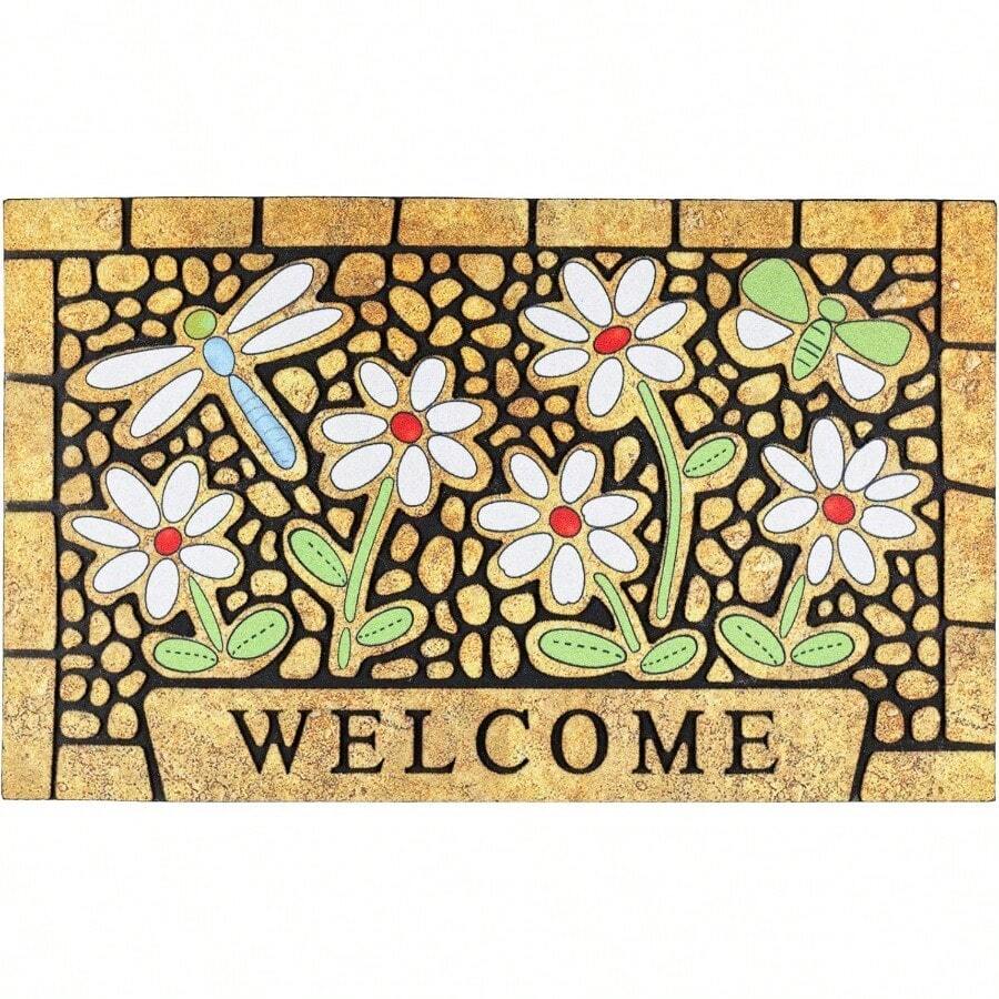 Door Mat Welcome Mat Front Door Mat Outdoor For Home Entrance Outdoor Mat For Outside Entry Way Doormat Entry Rugs Heavy Duty Non Slip Rubber Back Low Profile 17 X 30 Inch Dragonfly