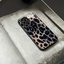 Funda de vidrio para iPhone 17air/16E/15/14/13/12/11 plus, Pro, Promax, X/XS/XR/XSMAX,  Galaxy A03/A03S/A05S/A06/A07/A11/A12/A13/A14/A15/A16/A17/A22/A22/A23/A26/A31/A32/A34/A35/A36/A52/A53/A73, S21/S22/S23/S24/S25 Plus, Ultra, funda de vidrio reflectante, buena sensación al tacto, protección de borde suave, adecuada para hombres y mujeres - Negro - Ver 5