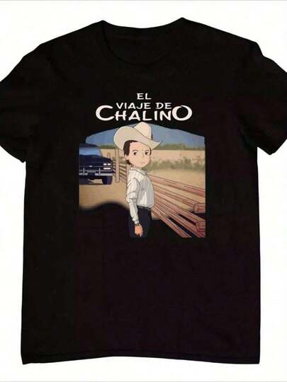 Hombre camiseta masculina nueva colección, transpirable, suave y de tacto agradable con estampados modernos y fashionCamisa de manga corta con un diseño atractivo basado en "El Viaje de Chalino", una referencia cultural interesante para los amantes de la cultura mexicana, perfecta para mostrar tu estilo único y disfrutar de la nostalgia y el charme del sur de México.