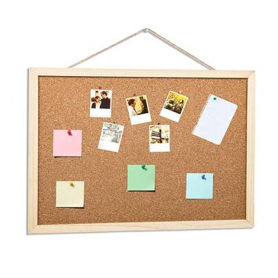 1 pieza Tablero de corcho suave, tablero de notificaciones, tablero de notas romántico con chinchetas (color aleatorio) y cuerda colgante, tablero de visión, oficina, tablero de anuncios para el hogar, tablero de boletines con marco clásico, plegable y decorativo
