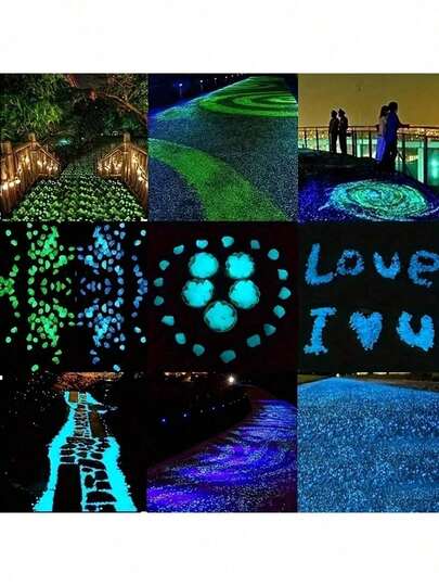 50/100/200/500 piezas - Piedras que brillan en la oscuridad, accesorios de jardín luminosos, decoración de paisaje micro para acuario, decoración de patio exterior, césped, kit de guijarros para jarrones, piedras decorativas que brillan en la oscuridad para patios y caminos, decoraciones navideñas, decoraciones navideñas para el hogar, decoraciones de habitación, adornos navideños, regalos de Navidad