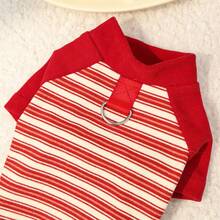 Moderiktiga randiga hund-/kattkläder, husdjurskläder t-shirt för fransk bulldogg, pudel, höst/vinter ny ankomst