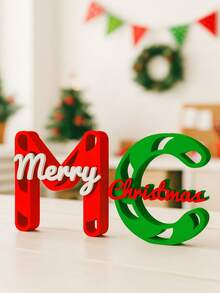 1 pezzo Ornamento natalizio personalizzato con nome, cartello a forma di lettera a bastoncino di zucchero stampato in 3D, decorazione natalizia invernale con testo personalizzato, regalo natalizio, decorazione da scrivania rossa e bianca, forniture per decorazioni invernali per la casa - Multicolore - Visualizzare 7