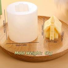 1pc New Creative Mini House Candle Silicone Mold, Winter DIY Candle Baking Silicone Mold