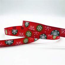 5yards 10mm Christmas Ribbon Printed Christmas Polyester Ribbon For Handmade Design Christmas Decoration Gift Packing