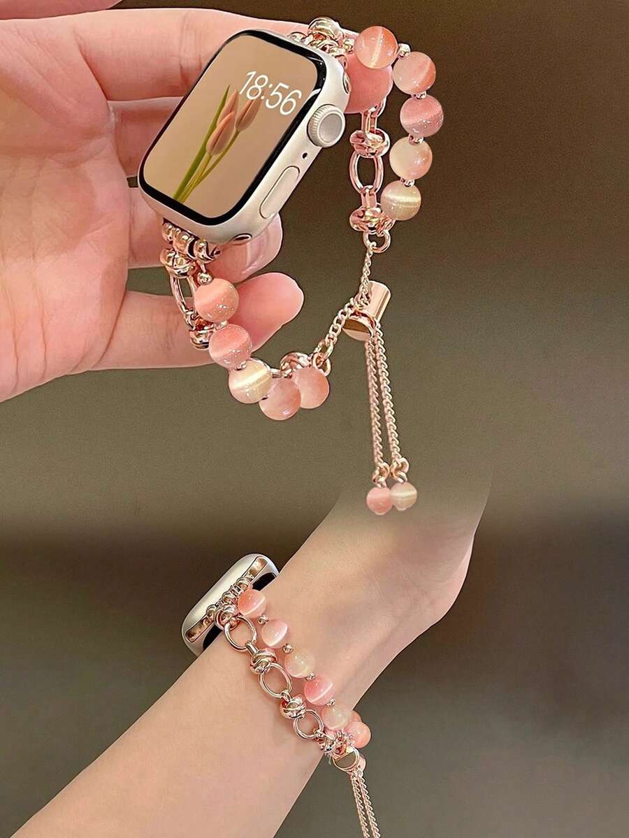 1 件女士渐变色猫眼石金属表带，适合 38/40/41/44/45/49/42/46 毫米系列 11/SE3/Ultra3/Ultra/SE/SE2/10/9/8/7/6/5/4/3/2/1