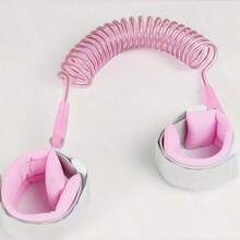 安全防游走腕带系统，带弹簧伸缩绳和可调节绑带 - 柔软舒适的设计，安全贴合，家长监督工具（蓝色） - 非常适合购物、公园、医院、安全带、步行安全带、牵引绳、儿童安全带、儿童安全带、步行助手、耐用结构、轻质材料、日托中心、家长