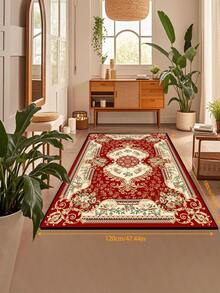 1 قطعة سجادة منطقة ذات تصميم بوهيمي عتيق من الألياف البوليستر، بنمط مستطيل سهل العناية وقابل للغسيل مع ظهر مانع للانزلاق، مناسبة لغرفة المعيشة والممر والجانب السرير وغرفة الجلوس وغرفة النوم والمكتب والمطبخ وديكور المنزل الريفي